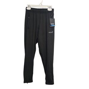Mitre ProFlow Kids Soccer Training Pants Black Zippered Ankle Joggers Small S